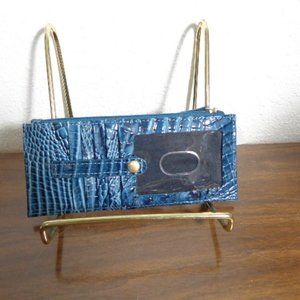New Brahmin Bottle Blue Melbourne Leather Credit Card CC Wallet EXACT